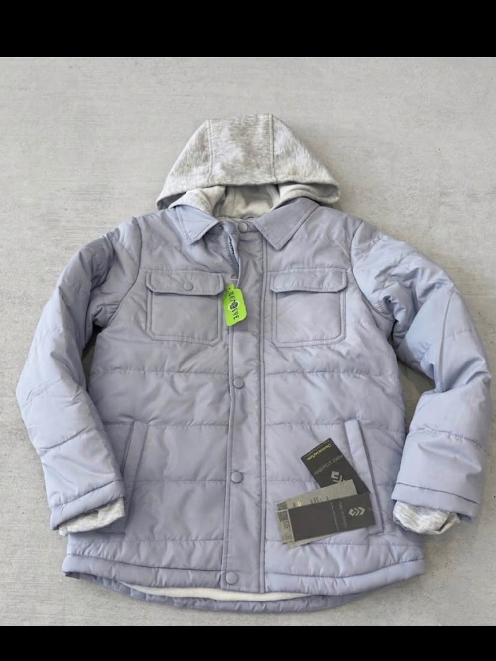 Free Country Light Gray Kids Puffer Jacket with Hood Sz M NWT